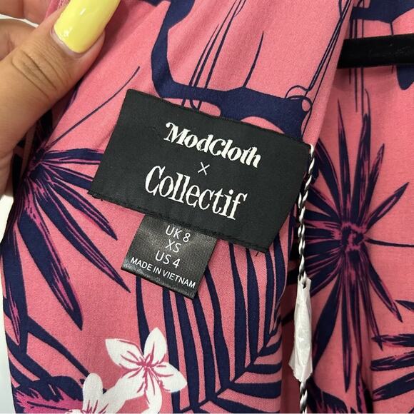 NWT ModCloth Pink Thelma Tropicool Maxi
Dress Floral Tropical Women's Size 4 - Picture 11 of 13